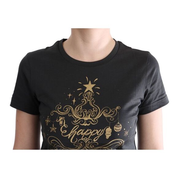 Dolce & Gabbana 2017 Holiday Tee Short Sleeve Crew Neck Women Gray Tops & - Picture 4 of 6